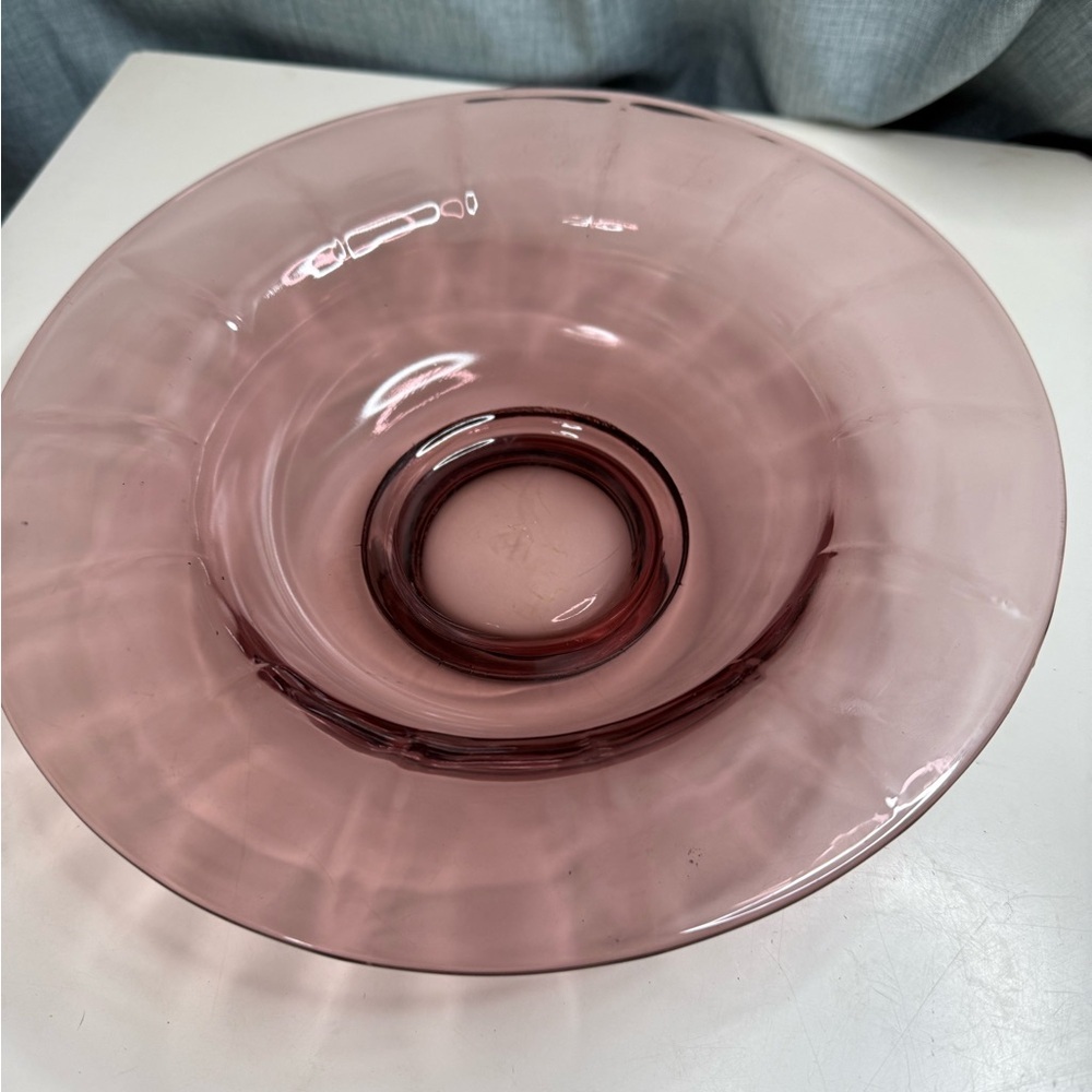 Pink Glass Serveware Dish with Glossy Finish